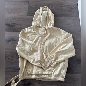 American Eagle Outfitters Cream Hooded Jacket